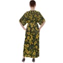 Sunflowers Yellow Flowers Flowers Digital Drawing V-Neck Boho Style Maxi Dress View2