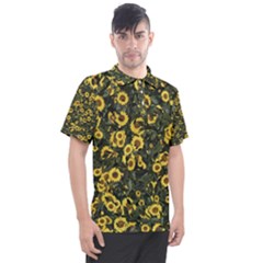 Sunflowers Yellow Flowers Flowers Digital Drawing Men s Polo Tee by Ravend