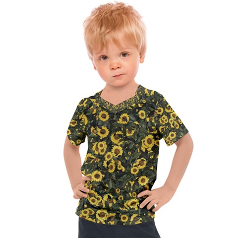 Sunflowers Yellow Flowers Flowers Digital Drawing Kids  Sports Tee by Ravend