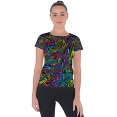 Melting Colours Short Sleeve Sports Top  by DimensionalClothing