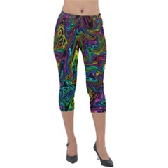 Melting Colours Lightweight Velour Capri Leggings  by DimensionalClothing