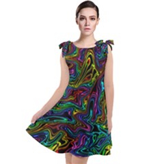 Melting Colours Tie Up Tunic Dress by DimensionalClothing