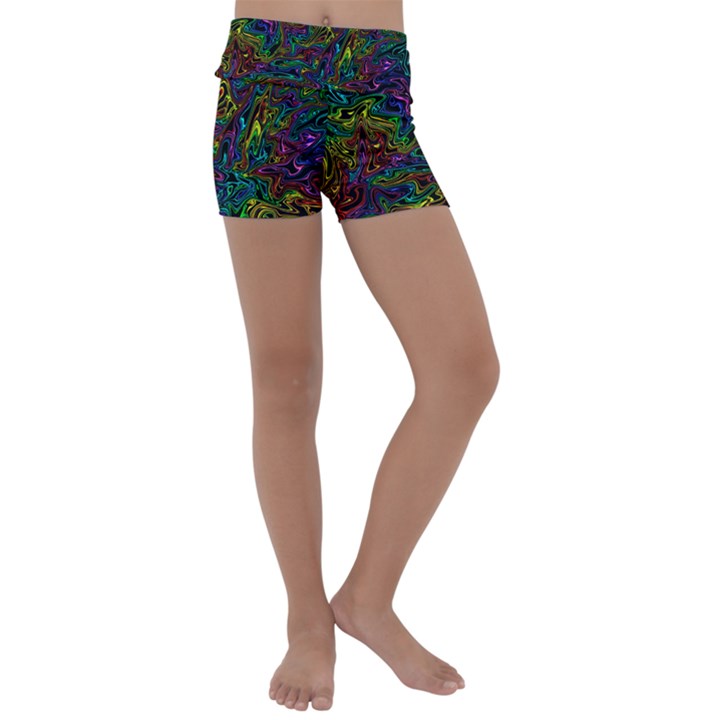 Melting Colours Kids  Lightweight Velour Yoga Shorts