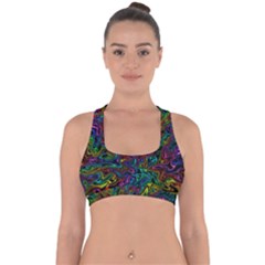 Melting Colours Cross Back Hipster Bikini Top  by DimensionalClothing