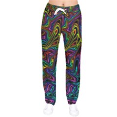 Melting Colours Women Velvet Drawstring Pants by DimensionalClothing