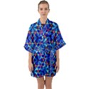 Geometric Half Sleeve Satin Kimono  View1