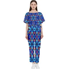 Geometric Batwing Lightweight Chiffon Jumpsuit