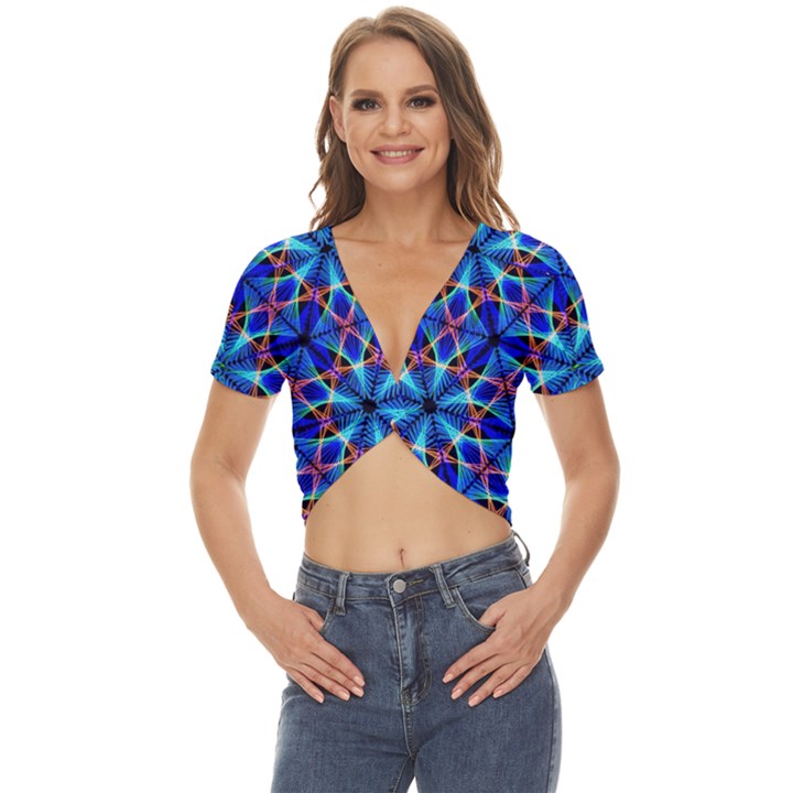 Geometric Twist Front Crop Top