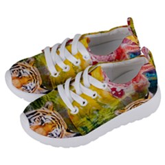 Rainbow Painted Nature Bigcat Kids  Lightweight Sports Shoes by Sparkle