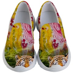 Rainbow Painted Nature Bigcat Kids Lightweight Slip Ons by Sparkle