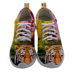 Rainbow Painted Nature Bigcat Women Athletic Shoes by Sparkle