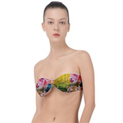 Rainbow Painted Nature Bigcat Classic Bandeau Bikini Top  by Sparkle