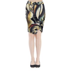 Model Of Picasso Midi Wrap Pencil Skirt by Sparkle