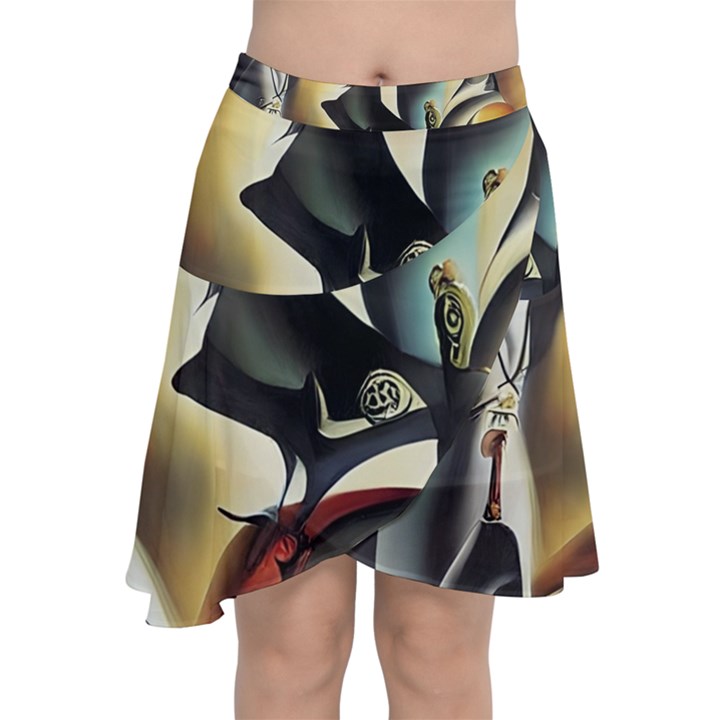 Model Of Picasso Chiffon Wrap Front Skirt