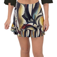 Model Of Picasso Fishtail Mini Chiffon Skirt by Sparkle