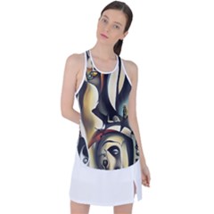 Model Of Picasso Racer Back Mesh Tank Top by Sparkle