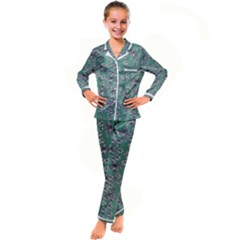 Forest Of Silver Pagoda Vines Kid s Satin Long Sleeve Pajamas Set by pepitasart