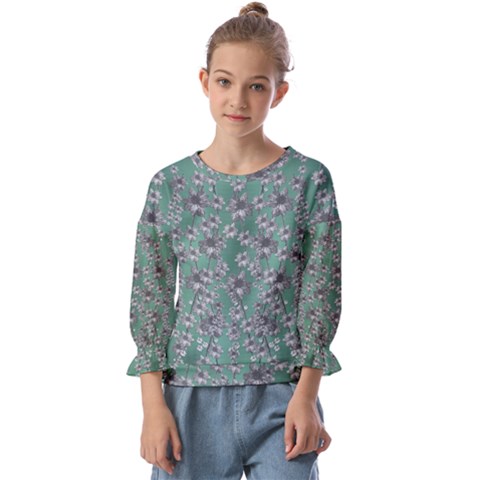 Forest Of Silver Pagoda Vines Kids  Cuff Sleeve Top by pepitasart