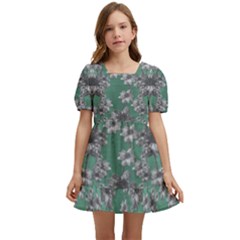 Forest Of Silver Pagoda Vines Kids  Short Sleeve Dolly Dress by pepitasart