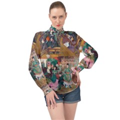 Moulin Rouge One High Neck Long Sleeve Chiffon Top by witchwardrobe