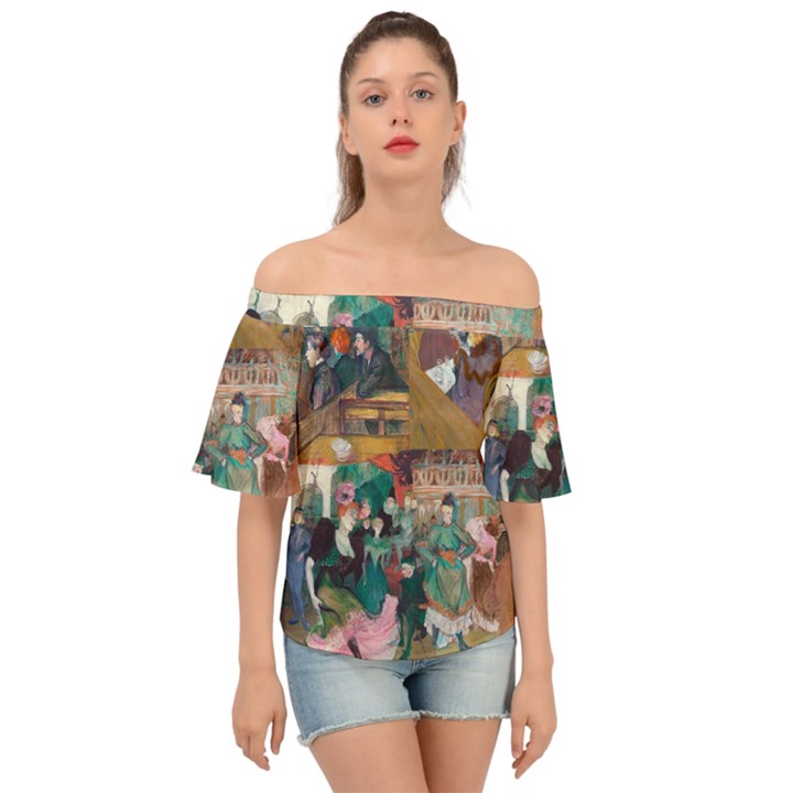 Moulin Rouge One Off Shoulder Short Sleeve Top