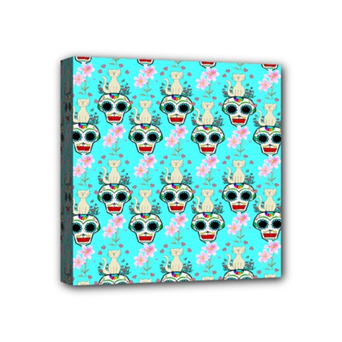 Skullart Mini Canvas 4  X 4  (stretched) by Sparkle