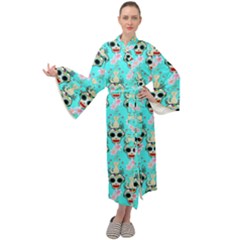 Skullart Maxi Velour Kimono by Sparkle