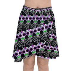 Skullspider Chiffon Wrap Front Skirt by Sparkle