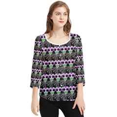 Skullspider Chiffon Quarter Sleeve Blouse by Sparkle