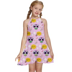 Skullsun Kids  Halter Collar Waist Tie Chiffon Dress by Sparkle