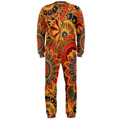 Bright Seamless Pattern-with-paisley-mehndi-elements-hand-drawn-wallpaper-with-floral-traditional-in Onepiece Jumpsuit (men)