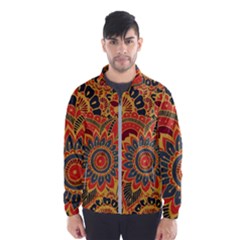 Bright Seamless Pattern-with-paisley-mehndi-elements-hand-drawn-wallpaper-with-floral-traditional-in Men s Windbreaker