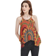 Bright Seamless Pattern-with-paisley-mehndi-elements-hand-drawn-wallpaper-with-floral-traditional-in Flowy Camisole Tank Top by BangZart