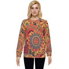 Bright Seamless Pattern-with-paisley-mehndi-elements-hand-drawn-wallpaper-with-floral-traditional-in Hidden Pocket Sweatshirt