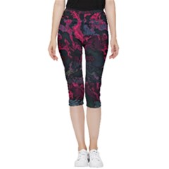 Granite Glitch Inside Out Lightweight Velour Capri Leggings  by MRNStudios