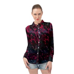 Granite Glitch Long Sleeve Chiffon Shirt