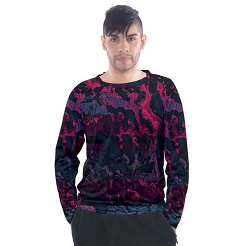 Granite Glitch Men s Long Sleeve Raglan Tee by MRNStudios