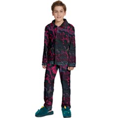 Granite Glitch Kids  Long Sleeve Velvet Pajamas Set by MRNStudios