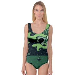 Ship Sea Monster Boat Island Night Pixel Princess Tank Leotard  by Pakemis