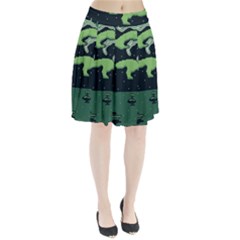 Ship Sea Monster Boat Island Night Pixel Pleated Skirt by Pakemis