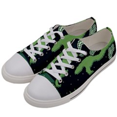 Ship Sea Monster Boat Island Night Pixel Women s Low Top Canvas Sneakers by Pakemis