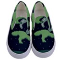 Ship Sea Monster Boat Island Night Pixel Kids  Canvas Slip Ons View1