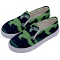 Ship Sea Monster Boat Island Night Pixel Kids  Canvas Slip Ons View2