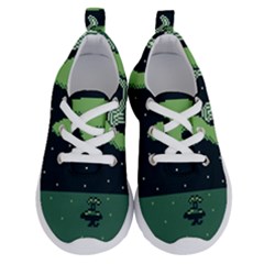 Ship Sea Monster Boat Island Night Pixel Running Shoes by Pakemis