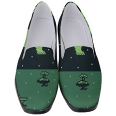 Ship Sea Monster Boat Island Night Pixel Women s Classic Loafer Heels by Pakemis