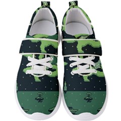 Ship Sea Monster Boat Island Night Pixel Men s Velcro Strap Shoes by Pakemis