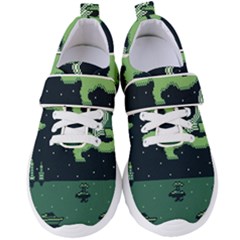 Ship Sea Monster Boat Island Night Pixel Women s Velcro Strap Shoes by Pakemis