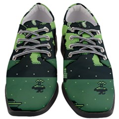 Ship Sea Monster Boat Island Night Pixel Women Heeled Oxford Shoes by Pakemis