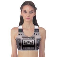 Cassette Recorder 80s Music Stereo Sports Bra by Pakemis