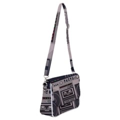 Cassette Recorder 80s Music Stereo Shoulder Bag With Back Zipper by Pakemis